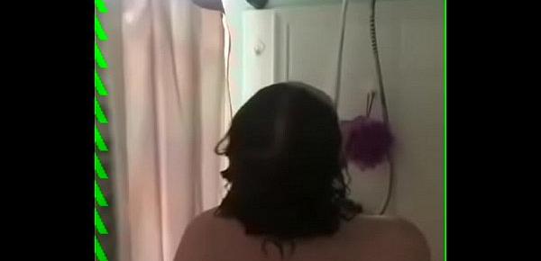 Drunk Son Spying on mom in the shower